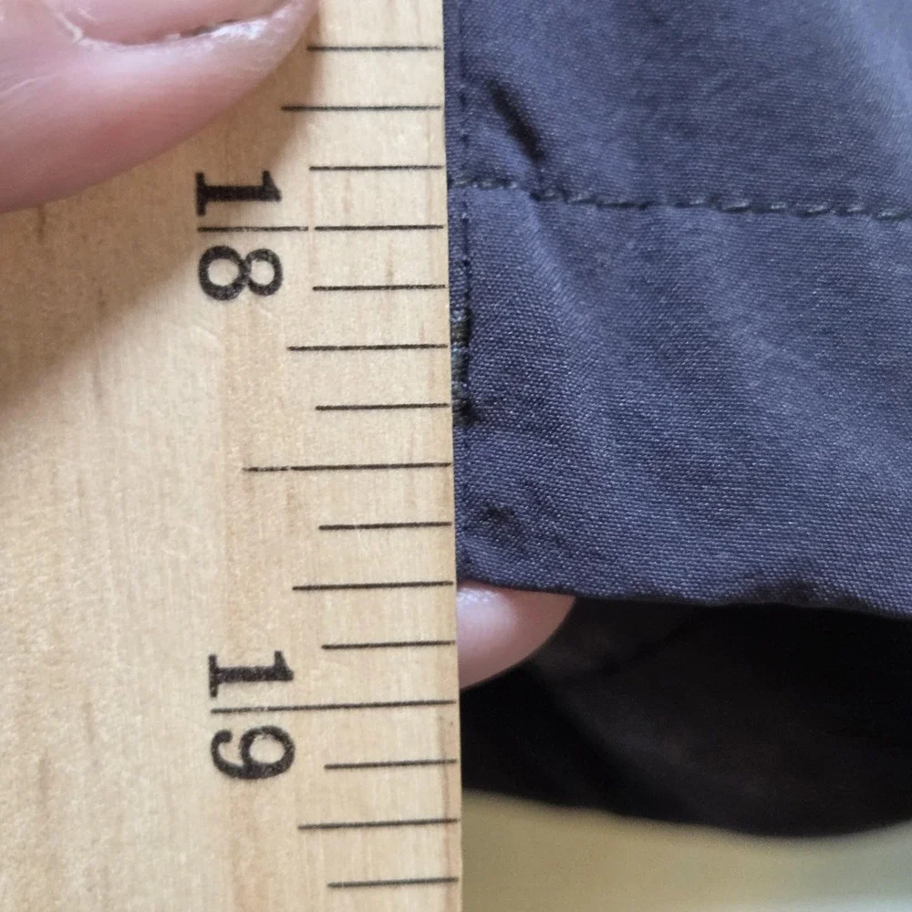 Pants Mens 34 Gray Track Nylon‎ Stretch Hiking Cargo Zip Pockets Drawcord Hem